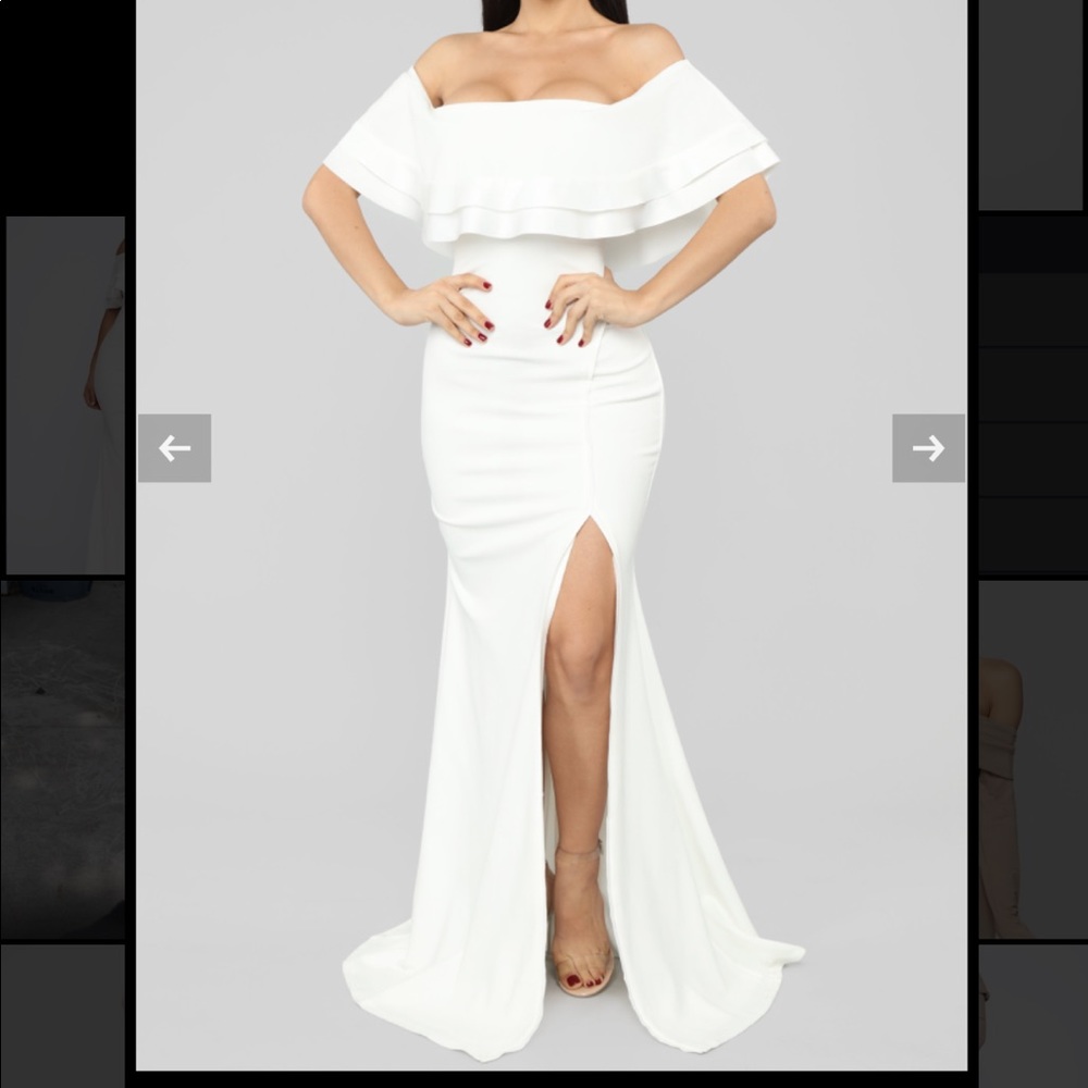 Fashion Nova White Off The Shoulder Dress